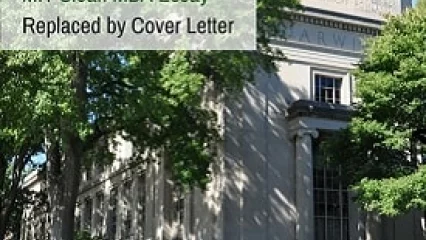 MIT Sloan MBA Essay Replaced by Cover Letter